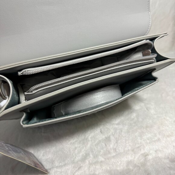 Pixie Mood Zoe Crossbody Purse Handbag Gray Vegan Leather Adjustable Strap - Picture 9 of 13